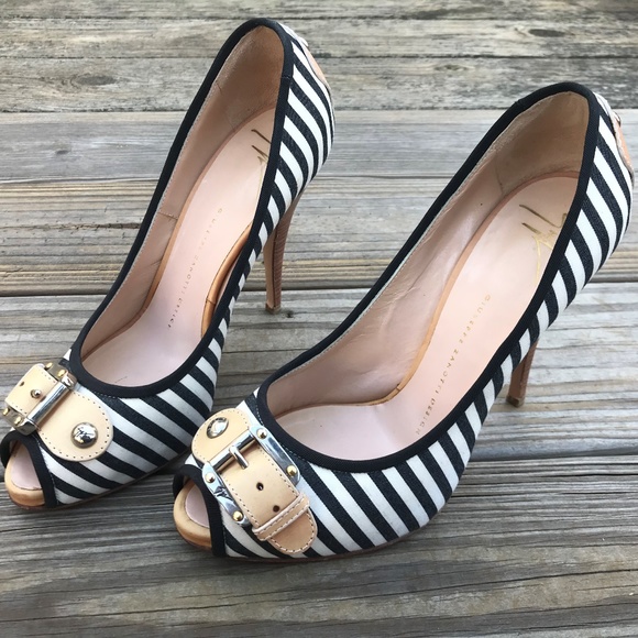 Giuseppe Zanotti Women Heels BlueWhite Stripe Pump - Picture 7 of 8